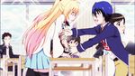  animated animated_gif hug hugging kirisaki_chitoge multiple_girls nisekoi tsugumi_seishirou 