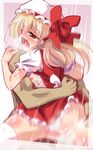  1girl ass blonde_hair blush breasts flandre_scarlet hat hetero long_hair nipples open_mouth red_eyes saliva sex small_breasts solo_focus touhou yamu_(reverse_noise) 