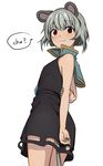  animal_ears capelet dress grey_dress grey_hair looking_at_viewer mouse_ears mouse_tail nazrin red_eyes see-through short_hair silver_hair sleeveless sleeveless_dress smile solo tail touhou toujou_(toujou_ramen) 
