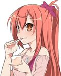  eating kounosu_satori long_hair original simple_background solo white_background 