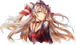 amatsukaze_(kantai_collection) big_hair breasts brown_eyes clenched_teeth collarbone dress garter_straps hair_tubes highres kantai_collection long_hair long_sleeves looking_at_viewer looking_to_the_side mi_bait parted_lips sailor_dress silver_hair simple_background sketch small_breasts solo teeth two_side_up upper_body white_background 