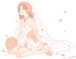  bouquet bridal_veil brown_eyes brown_hair dark_skin dress flower hairlocs magi_the_labyrinth_of_magic mariam_(magi) sitting solo temari114 twintails veil wedding_dress white_background 