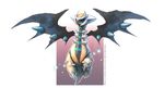  giratina gradient gradient_background no_humans pokemon pokemon_(game) shiny_pokemon solo wings 