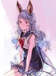  72_(nananatsu) animal_ears banned_artist blue_hair breasts brown_eyes bunny_ears erune ferry_(granblue_fantasy) granblue_fantasy long_hair neckerchief small_breasts solo 
