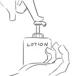  animated animated_gif blush bottle commentary facial greyscale long_hair lotion lowres mike_inel monochrome open_mouth original sexually_suggestive smile soap_bottle suggestive_fluid 