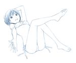  barefoot bikini feet monochrome original short_hair sketch soles solo swimsuit toes traditional_media yoshitomi_akihito 