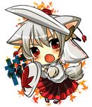  animal_ears bad_id bad_pixiv_id chibi fang hat inubashiri_momiji kapuchii lowres solo sword tokin_hat touhou weapon wolf_ears 