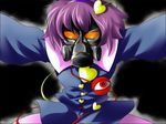  amaki_someichi black_background buttons eyeball eyes gas_mask hairband heart komeiji_satori metal_gear_(series) metal_gear_solid parody pink_hair power_connection psycho_mantis purple_hair sash short_hair simple_background skirt solo third_eye touhou 