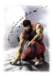  converse final_fight gai_(final_fight) gloves highres ikeno_daigo male_focus moon muscle ninja official_art rooftop shoes sneakers solo street_fighter street_fighter_iv_(series) 