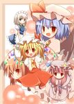  bat_wings blonde_hair blue_eyes blue_hair braid flandre_scarlet hat head_wings izayoi_sakuya koakuma long_hair maid multiple_girls patchouli_knowledge ponytail purple_eyes purple_hair red_eyes red_hair remilia_scarlet short_hair side_ponytail silver_hair touhou tsunono twin_braids wings 