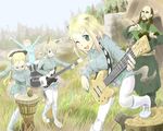  4girls bad_id bad_pixiv_id blonde_hair brave_witches drum eila_ilmatar_juutilainen elma_leivonen guitar instrument mika_ahonen multiple_girls nikka_edvardine_katajainen pantyhose puuakachan strike_witches world_witches_series 