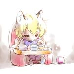  animal_ears baby blonde_hair chibi fox_ears fox_tail ikuta_takanon multiple_tails short_hair solo tail touhou yakumo_ran younger 