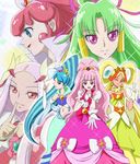  :d aqua_hair bangs bare_shoulders beads blue_eyes blue_hair bow breasts brooch chieri_(go!_princess_precure) commentary_request cure_empress cure_flower cure_mirage detached_collar detached_sleeves dokidoki!_precure dress earrings finger_to_mouth gloves go!_princess_precure green_hair grin hair_bun hair_ornament hair_ribbon hair_rings hair_tubes hanasaki_kaoruko happinesscharge_precure! heart heartcatch_precure! high_ponytail index_finger_raised jewelry lavender_hair light_smile long_hair looking_at_viewer low_twintails magical_girl midriff moritakusan multicolored_hair multiple_girls navel one_eye_closed open_mouth orange_eyes orange_hair outstretched_hand pink_eyes pink_hair ponytail precure previous_cure_flora previous_cure_mermaid previous_cure_twinkle profile purple_eyes queen_mirage ribbon seashell sei_(go!_princess_precure) shawl shell shell_hair_ornament sidelocks sleeves_past_wrists slender_waist small_breasts smile sparkle spoilers star star_earrings streaked_hair tan twintails two-tone_hair very_long_hair wavy_hair yura_(go!_princess_precure) 