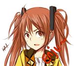  1girl aihara_enju black_bullet brown_eyes brown_hair character_name chiiririn female hair_ornament long_hair solo twintails white_background 