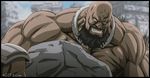  abs animated animated_gif beard duo face_smash fight hokuto_no_ken kenshirou male muscle violence 