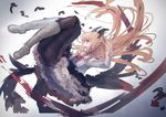  bat bat_wings black_legwear blonde_hair boots chromatic_aberration demon_tail fang granblue_fantasy head_wings long_hair multiple_tails pantyhose petticoat rean_(r_ean) red_eyes shingeki_no_bahamut solo tail vampire vampy white_footwear wings 