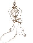  bdsm bondage bound female mammal rimefox rope_bondage simple_background sketch skunk solo white_background 