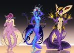  anthro arbok blue_skin breasts canine cinccino eeveelution espeon female fox fsmaverick group jolteon mammal marine naga nintendo pink_skin pok&eacute;mon purple_skin pussy reptile scalie snake species: tentacruel vaporeon video_games watermark 