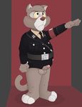  anthro balls barefoot blush cat chubby circumcised disney douglas_benson erection feline male mammal nazi nazi_salute neenya penis salute solo standing talespin uniform whiskers 