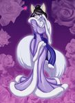  &lt;3 2015 anthro arctic_fox big_tail black_hair canine dressing_gown female fox hair long_tail mammal purple_eyes solo toughset 