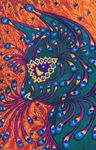  abstract_background ambiguous_gender cat colorful feline fur license_info looking_at_viewer louis_wain mammal painting_(artwork) psychedelic public_domain solo teal_fur traditional_media_(artwork) 