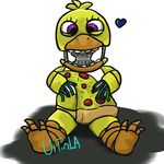  &lt;3 animatronic avian bird chica_(fnaf) chicken cute feathers female five_nights_at_freddy&#039;s food machine pizza purple_eyes robot smile teeth uitinla video_games withered_chica 
