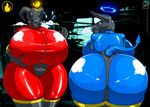  2015 absurd_res big_breasts big_butt breasts butt clothed clothing demon female fire gas_mask halo hi_res horn huge_breasts huge_butt hyper hyper_breasts mask presenting presenting_hindquarters pyro standing thick_thighs tight_clothing voluptuous walter_sache wide_hips 