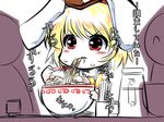  animal_ears bangs blonde_hair blush_stickers bowl bunny_ears chibi chopsticks doku_corne eating flat_cap floppy_ears flying_sweatdrops food hat highres jirou_(ramen) noodles partially_colored ramen red_eyes ringo_(touhou) serious short_hair sketch solo_focus sweatdrop swept_bangs tareme touhou translated 