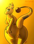  ampharos anthro anus atherol breasts eyelashes female green_eyes looking_at_viewer nintendo pok&eacute;mon presenting pussy side_boob smile solo standing video_games 
