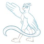  anthro articuno avian beak bird claws erection feathers legendary_pok&eacute;mon looking_at_viewer male nintendo nude penis pok&eacute;mon posexe simple_background solo video_games white_background wings 