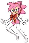  2018 absurd_res amy_rose anthro armwear bedroom_eyes blush bow_ribbon christmas clothed clothing elbow_gloves eulipotyphlan female gift_wrapped gloves green_eyes hairband half-closed_eyes hedgehog hi_res holidays legwear mammal open_mouth open_smile pose ribbons rosy_the_rascal seductive simple_background skimpy smile solo sonic_(series) sparkydb thigh_highs white_background 
