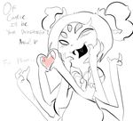  &lt;3 anthro arachnid arthropod blush dialogue english_text fangs hair monster muffet multi_limb one_eye_closed open_mouth smile spider talking_to_viewer text undertale unknown_artist 