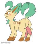  2015 animal_genitalia blush butt c1-11131 canine chibi_leafeon cum eeveelution erection feral hemipenes leafeon looking_at_viewer male mammal multi_penis nintendo penis pok&eacute;mon smile solo video_games 