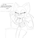  animal_crossing bat cosplay english_text female letter mammal monochrome nintendo rouge_the_bat solo sonic_(series) text unknown_artist video_games wings 