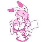  2014 4_fingers anthro bra breasts cleavage clothed clothing female futa&#039;chu half-length_portrait monochrome navel nintendo pcaduck pigtails pikachu pok&eacute;mon simple_background smile solo underwear video_games white_background 