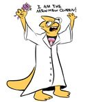  alphys anime derp english_text eyewear female figurine glasses hair kadaazhi lab_coat monster pink_hair scalie solo text tongue undertale 