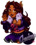 brown_hair canine clawdeen_wolf collar female hair lips looking_at_viewer mammal monster_high necklace solo were werewolf yellow_eyes 