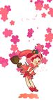  bad_id bad_pixiv_id blush boots broom floral_background harukaze_doremi hat majorika mongoose_(artist) multiple_girls ojamajo_doremi open_mouth pink_hat red_hair skirt sleeping smile 