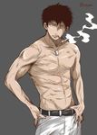  admiral_(kantai_collection) cigarette dog_tags kamio_reiji_(yua) kantai_collection male_focus original scar shirtless smoking solo yua_(checkmate) 