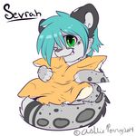  2015 blue_hair blue_kazenate chibi cute feline fur hair leopard male mammal paws sevrah snow spots white_fur 