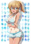  bikini bikini_shorts brown_hair green_eyes leia_rolando short_hair shorts side_ponytail solo swimsuit tales_of_(series) tales_of_xillia tan tanline washizuka_shou 