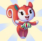  animal_crossing anthro bent_over bottomless breasts clothed clothing dress eyelashes female fur half-dressed lipstick mammal nintendo open_mouth poppy_(animal_crossing) red_fur rodent smile solo squirrel teckworks tongue video_games 