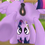  2015 animal_genitalia anus butt clip_clop clitoris dock equine equine_pussy female feral friendship_is_magic hooves horn looking_at_viewer mammal my_little_pony outside puffy_anus pussy solo twilight_sparkle_(mlp) winged_unicorn wings 