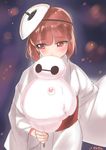  alternate_costume artist_name baymax big_hero_6 blush brown_eyes cameo character_mask cotton_candy disney festival holding japanese_clothes kantai_collection kimono long_sleeves looking_away mask mask_on_head sensen short_hair solo themed_object yukata z3_max_schultz_(kantai_collection) 