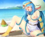  bad_id bad_pixiv_id bestiality blue_hair boots breasts cape censored circlet closed_eyes consensual_tentacles dragon_quest dragon_quest_iii dress dress_lift dress_pull komimiyako long_hair medium_breasts nipples panties panties_aside pussy sage_(dq3) shell solo tentacles tongue tongue_out underwear water 