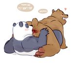  &lt;3 anal anthro anus bear duo eyes_closed glitter_trap_boy grizzly_(character) grizzly_bear male male/male mammal oral panda panda_(character) rimming sex we_bare_bears 