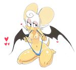  &lt;3 2015 anthro bat bat_wings blush breasts camel_toe clothed clothing duckface eyeshadow female half-closed_eyes half-dressed kneeling looking_at_viewer makeup mammal mankini navel nipples rouge_the_bat solo sonic_(series) sparkydb suntan swimsuit tan_line teasing topless wings 