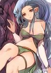  :o bare_shoulders breasts breasts_apart collarbone detached_sleeves dragon granblue_fantasy large_breasts lavender_hair long_hair long_sleeves looking_at_viewer navel open_mouth orange_eyes pupps simple_background solo strapless thigh_strap tiamat_(granblue_fantasy) very_long_hair white_background 