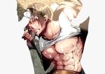  3boys abs cum facial king_of_fighters kusanagi_kyou male_focus multiple_boys muscle undressing yaoi 