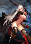  bad_id bad_pixiv_id breasts dark_templar_(dungeon_and_fighter) derivative_work dungeon_and_fighter female_slayer_(dungeon_and_fighter) happening18 large_breasts long_hair nipples nude nude_filter pubic_hair pussy solo thighhighs third-party_edit torn_clothes torn_legwear uncensored weapon white_hair 